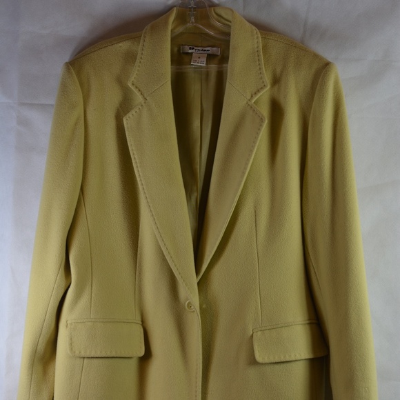 Yellow Wool/Cashmere Blazer SZ 14 Nygard - Picture 4 of 8